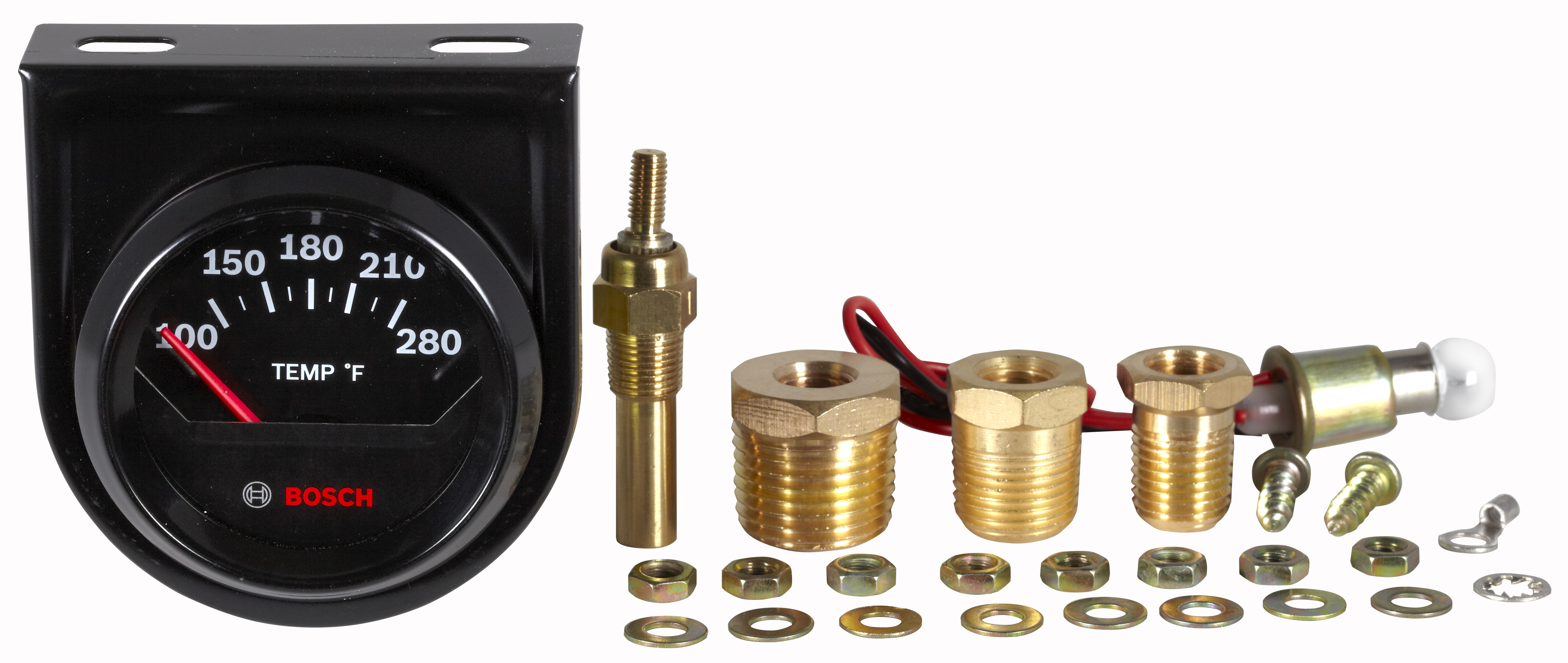 2-1/16" WATER TEMPERATURE, 100-300 °F, STEPPER MOTOR, SPEK-PRO, BLACK DIAL, CHROME BEZEL, CLEAR LENS