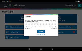 Fig 3 – Customer satisfaction score selection