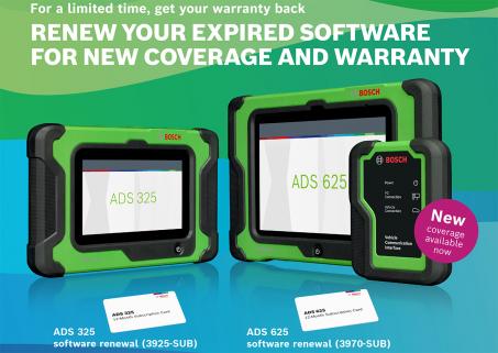 Bosch Diagnostics for Life Warranty Extension